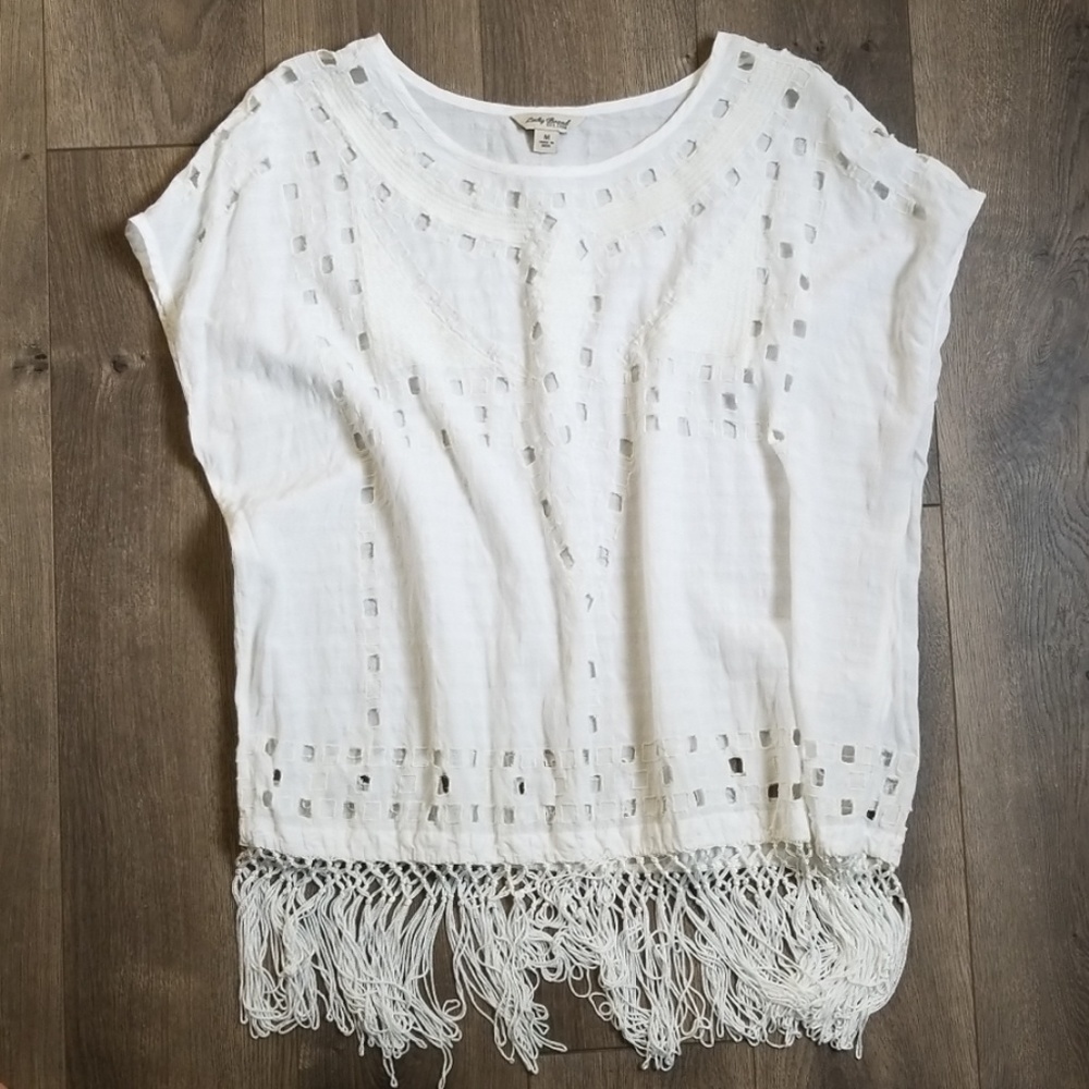 Lucky Brand fringe boho top